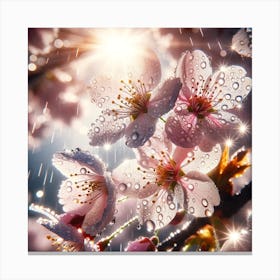 Cherry Blossoms In The Rain Canvas Print