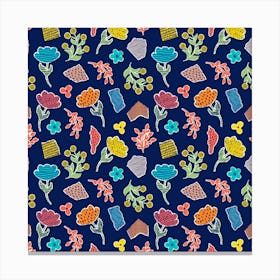 Pattern With Paper Flowers Canvas Print