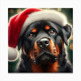 Dog in a Santa Hat 1 Print Canvas Print