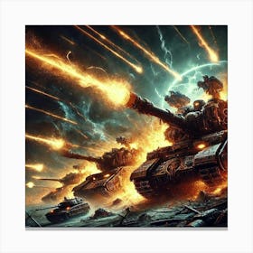 Siege Cannons Devastating Armored Units Canvas Print