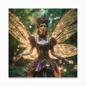Steampunk Forrest Mistress of the Crystal Light Orbs Canvas Print