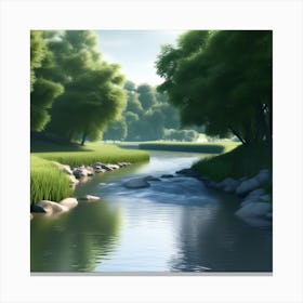 River In The Forest 8 Canvas Print