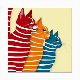 Striped Cats Canvas Print