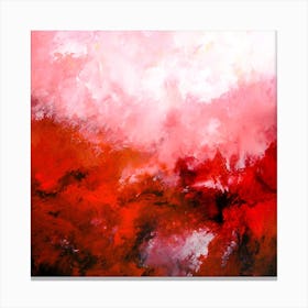 Abstract Painting, Acrylic On Canvas, Red Color Canvas Print