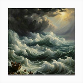 The Storm Of The Sea Galilee Canvas Print