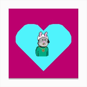 Rabbit In A Heart 1 Canvas Print