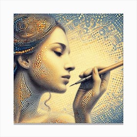 Girl With A Brush Canvas Print