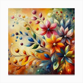 Flowers oil painting abstract painting art 16 Canvas Print