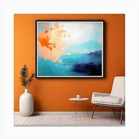 Mock Up Canvas Framed Art Gallery Wall Mounted Textured Print Abstract Landscape Portrait (8) Canvas Print