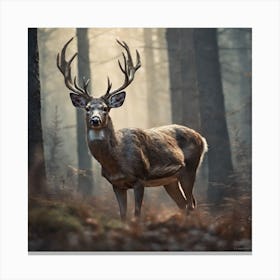 Deer In The Forest 207 Canvas Print