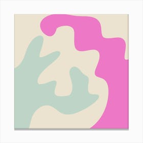 Abstract modern shapes pink and aqua Canvas Print