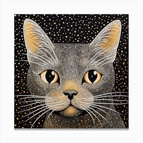 Cat With Stars 2 Canvas Print