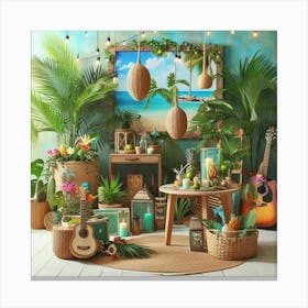 Tropical Decor Canvas Print