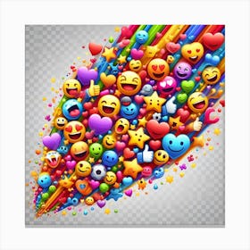 Emoticon stream 3 Canvas Print