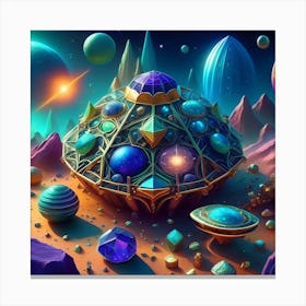 Spaceships And Planets 1 Canvas Print