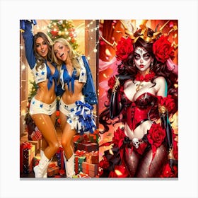 Two Cheerleaders 1 Canvas Print