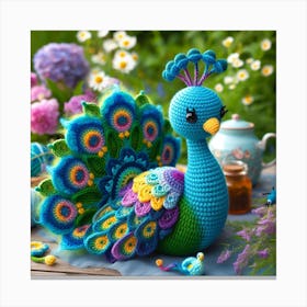 Amigurumi, Peacock 2 Canvas Print