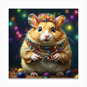 Hamster Mardi Gras Canvas Print