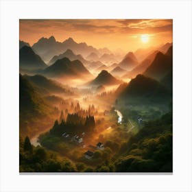 Sunrise In The Mountains 7 Canvas Print