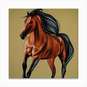 Horse With Black Mane Canvas Print