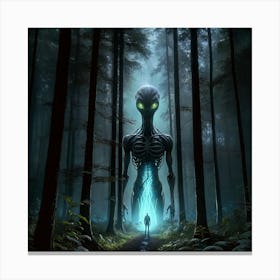 Alien in the woods Canvas Print