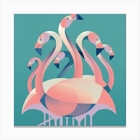 American Flamingo Square Canvas Print