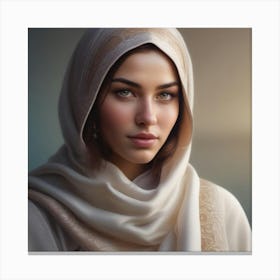 Muslim Woman In Hijab Canvas Print