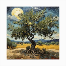 Van Gogh style, Olive tree 1 Canvas Print