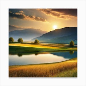 Sunset In The Countryside 46 Canvas Print