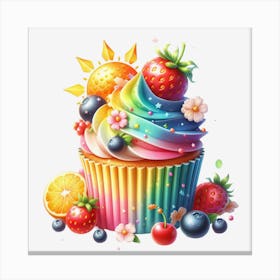 Rainbow Cupcake 7 Canvas Print