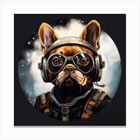 Frenchie In Space Art By Csaba Fikker 013 Canvas Print