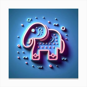 Neon Elephant - Neon Stock Videos & Royalty-Free Footage Canvas Print