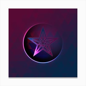 Geometric Neon Glyph on Jewel Tone Triangle Pattern 219 Canvas Print