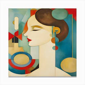 Abstract Woman'S Face 5 Art Print Canvas Print