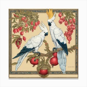 Cockatoo And Pomegranate, Walter Crane 2 Canvas Print