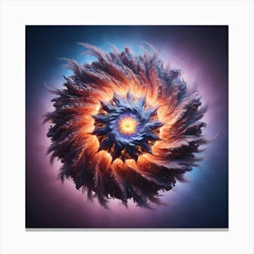 A Breathtakingly Detailed, High Resolution, Ultra High Quality 3d Illustration Of A Vibrant, Radiant Star, Rendered In Abstract Art Style, With Intricate, Swirling Patterns And Shapes, Bursting With Energy And Light (2) Canvas Print