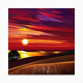 Sunset In The Field 13 Canvas Print