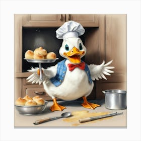 Chef Duck 36 Canvas Print