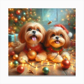 Christmas Dogs 5 Canvas Print