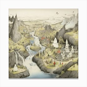 Fantasy Landscape art print Canvas Print