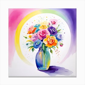 Rainbow Roses 1 Canvas Print