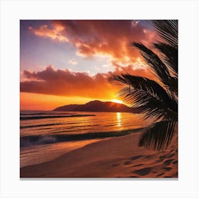 Sunset On The Beach 428 Canvas Print