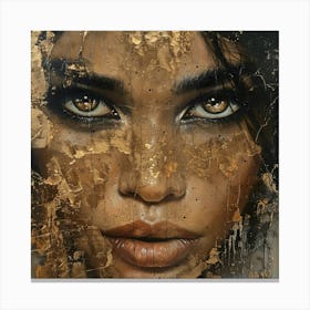 Gold Face Painting Canvas Print