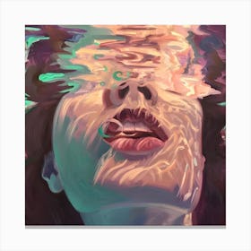 Sublime Immersion: Women's Beauty Submerged in Liquid Poetry Canvas Print
