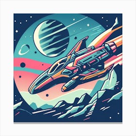 Spaceship In Space 7 Canvas Print