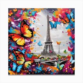 Paris With Butterflies 19 Canvas Print