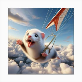 Ferret Flying In The Sky 1 Canvas Print