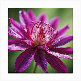 Purple Clematis Flower Canvas Print