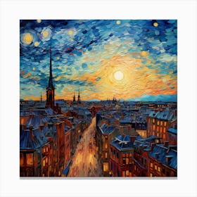 Starry Night In Paris Canvas Print