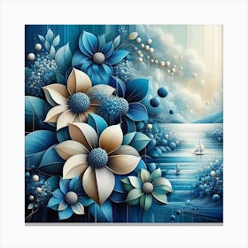 Blue Flowers 4 Canvas Print